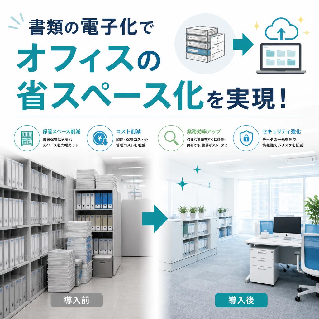 書類の電子化でオフィスの省スペース化を実現！