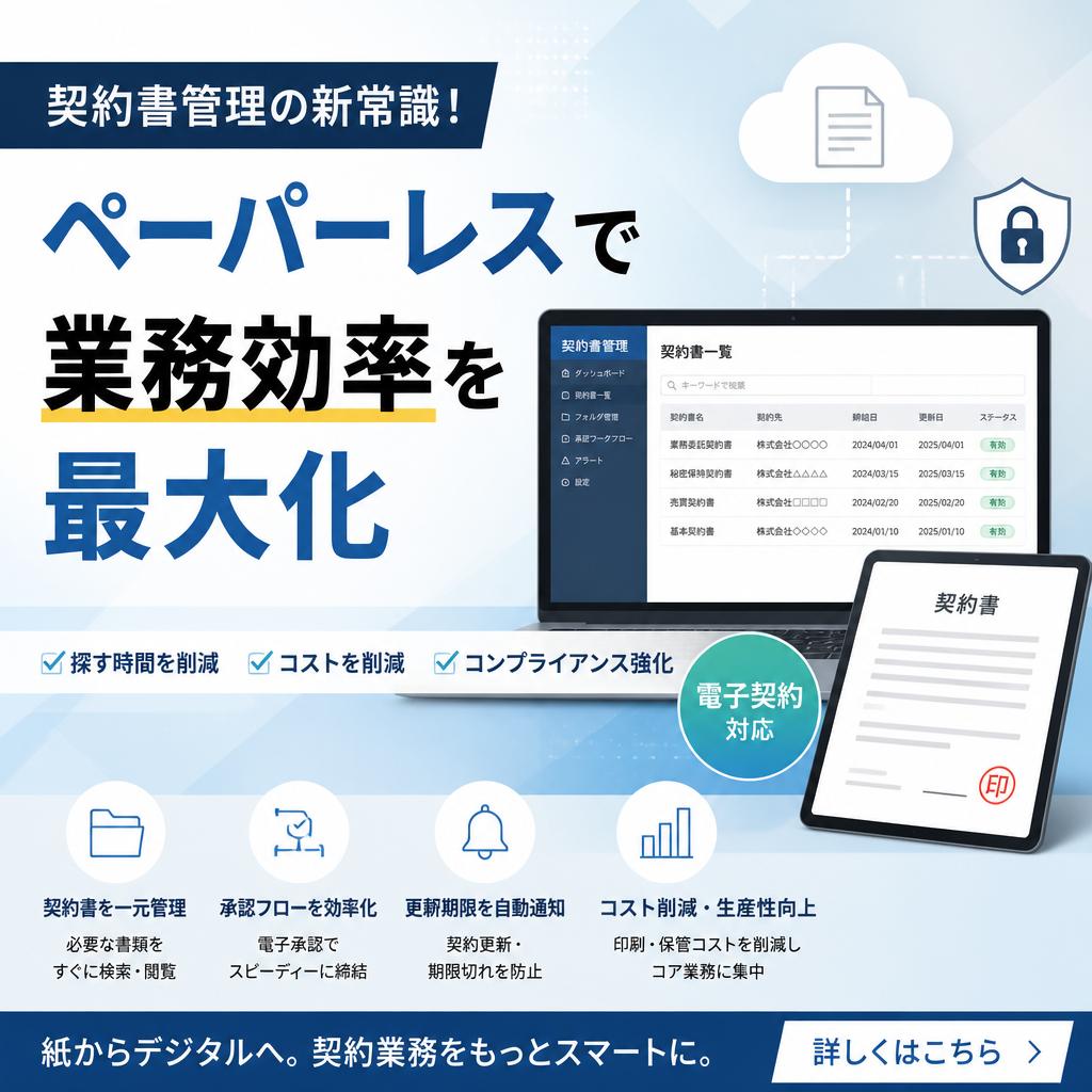 契約書管理の新常識！ペーパーレスで業務効率を最大化
