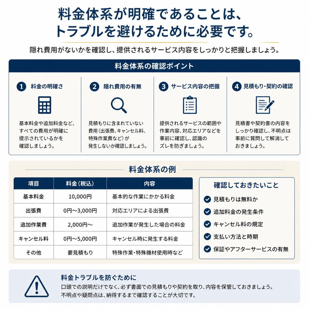 価格とサービス内容の明確化