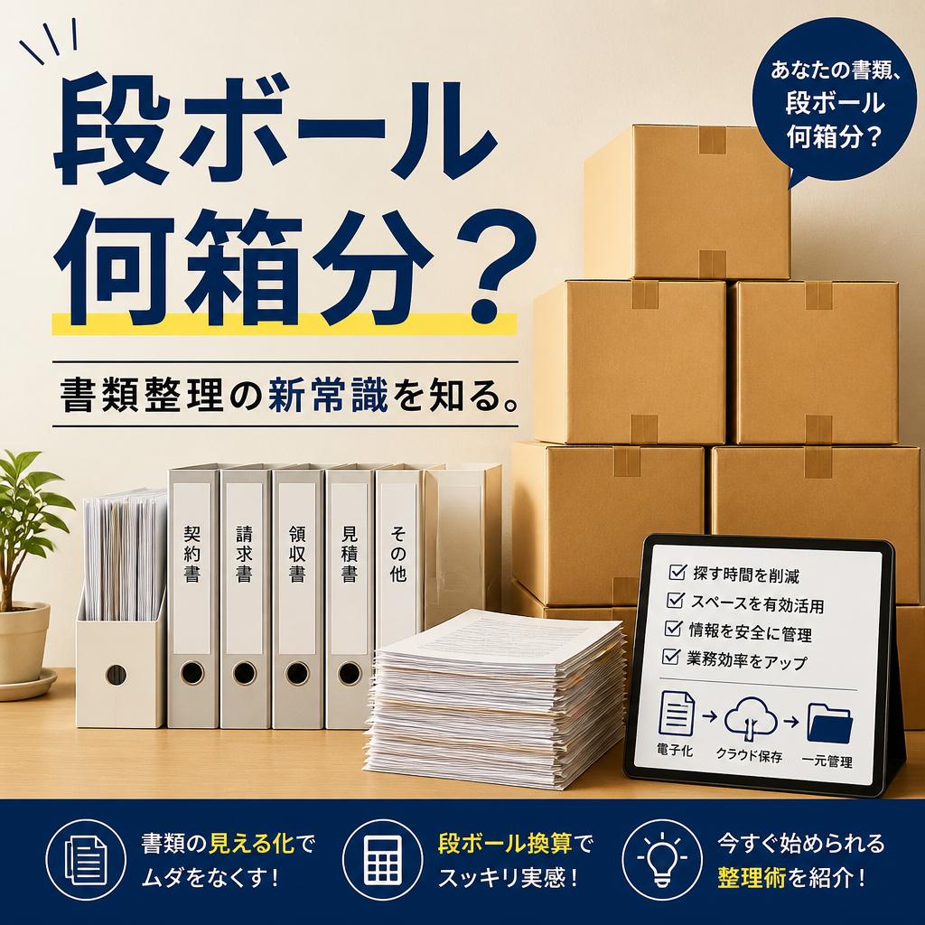段ボール何箱分？ 書類整理の新常識を知る。