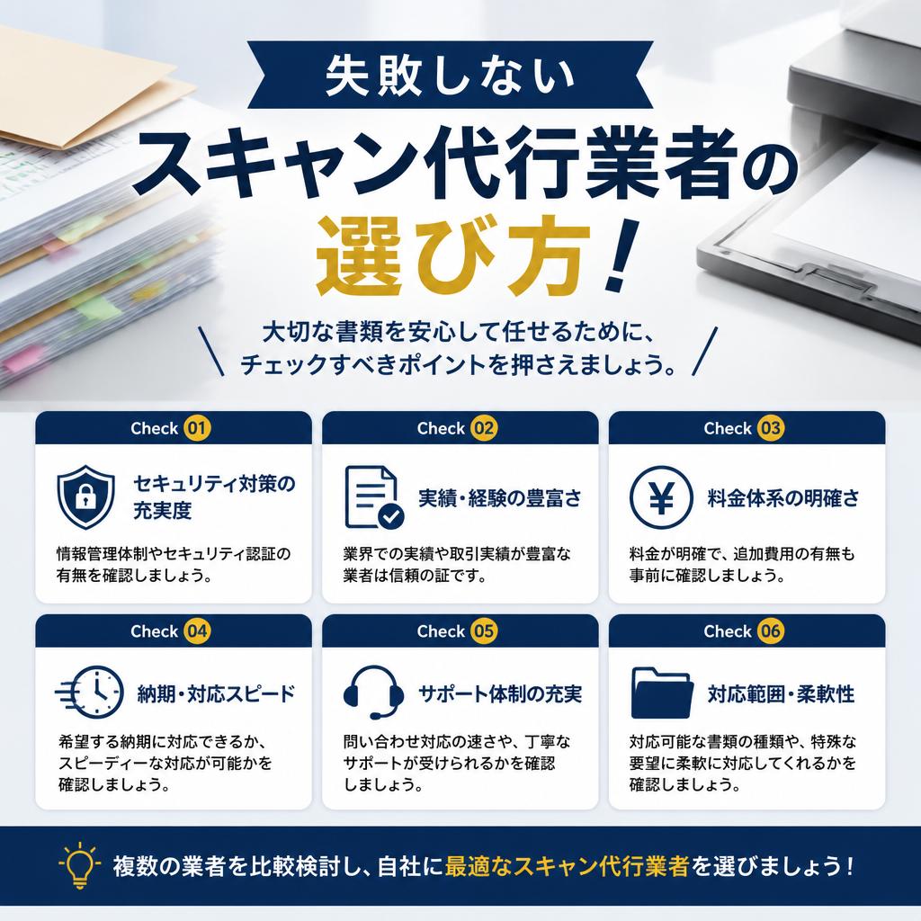失敗しないスキャン代行業者の選び方！